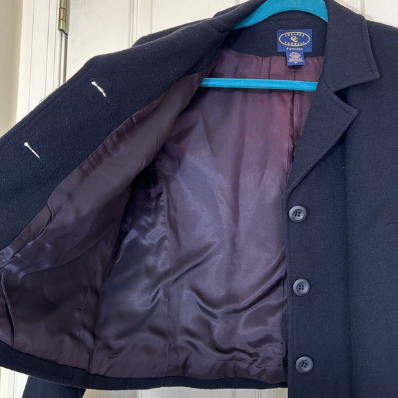 Chelsea Cambell Navy Blue Woolen Blazer Jacket Size 8 Petite - Picture 4 of 6